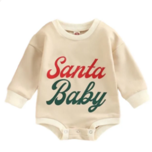 Unisex Infant Toddler Christmas Santa Baby Winter Print Long Sleeve Pullover Sweater