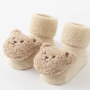 0-3T Baby Toddler Bear Fuzzy Socks Anti Slip