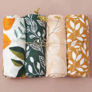 Swaddle Blanket Bamboo Muslin Cotton Gift Set Newborn Baby