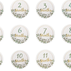 Baby Newborn Leaf Milestone Monthly Number Cards Photography Prop Gift